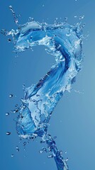A dynamic splash of water creates the number seven on a pale blue background, emphasizing smoothness and movement.