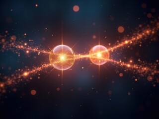 Conceptual representation of quantum entanglement showcasing two interconnected particles and their dynamic interaction