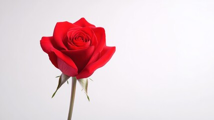 Naklejka premium A single red rose against a neutral background.