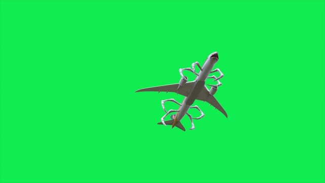 Green Screen Plane Eater Flies Monster Sky 3D Animations SCP Rendering CGI Cinematic 4K