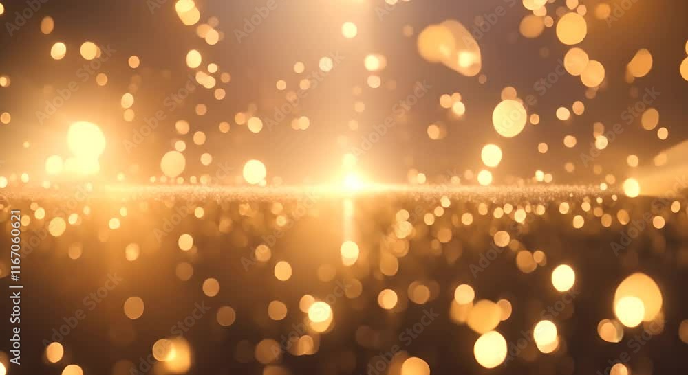 Poster abstract motion background shining gold particles gold glitter background with sparkle shine light c