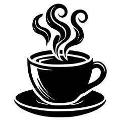 
Cup of tea or coffee. Black hand drawn vector element. Best for web,
 seamless patterns, logo creating and branding design.
icon of a cup of coffee or tea in flat style on a white background