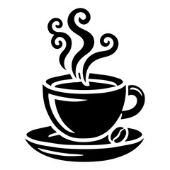 
Cup of tea or coffee. Black hand drawn vector element. Best for web,
 seamless patterns, logo creating and branding design.
icon of a cup of coffee or tea in flat style on a white background