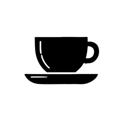 
Cup of tea or coffee. Black hand drawn vector element. Best for web,
 seamless patterns, logo creating and branding design.
icon of a cup of coffee or tea in flat style on a white background