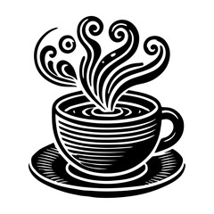 
Cup of tea or coffee. Black hand drawn vector element. Best for web,
 seamless patterns, logo creating and branding design.
icon of a cup of coffee or tea in flat style on a white background