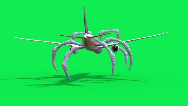 Green Screen Plane Eater Monster Loop Back 3D Animations SCP Rendering CGI Cinematic 4K
