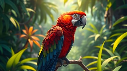 Obraz premium red and yellow macaw