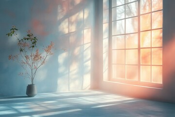 Abstract Water Texture with Light Reflections and Rainbow Shadows on White Background