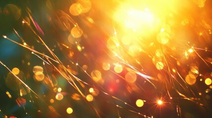 Vibrant Lens Flare Overlays with Bokeh Effects for Abstract Background Design