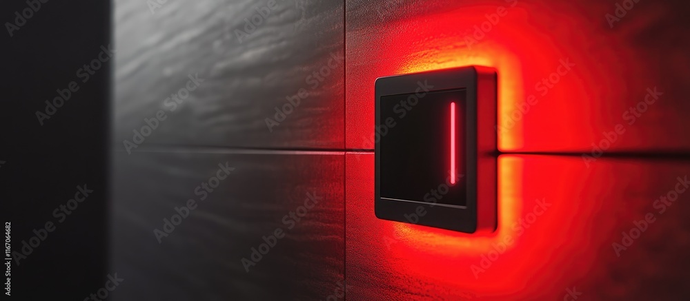 Poster sleek modern lighting switch with bright red led indicator designed for high visibility in low light