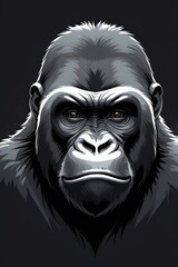 Stylized Illustration of a Majestic Gorilla Wallpaper Background