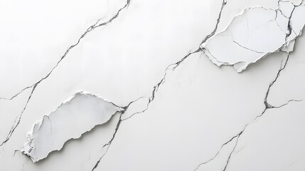 Fototapeta premium ヒビ割れた白い壁の抽象的なテクスチャー