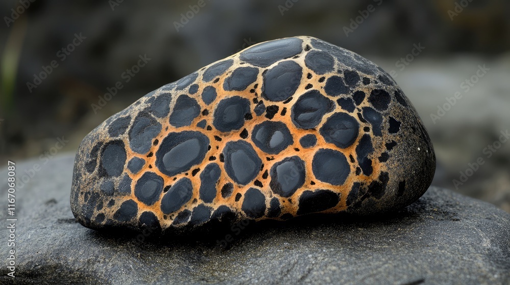Aufkleber leopard skin stone unique natural formation with distinctive patterns and textures in a natural sett
