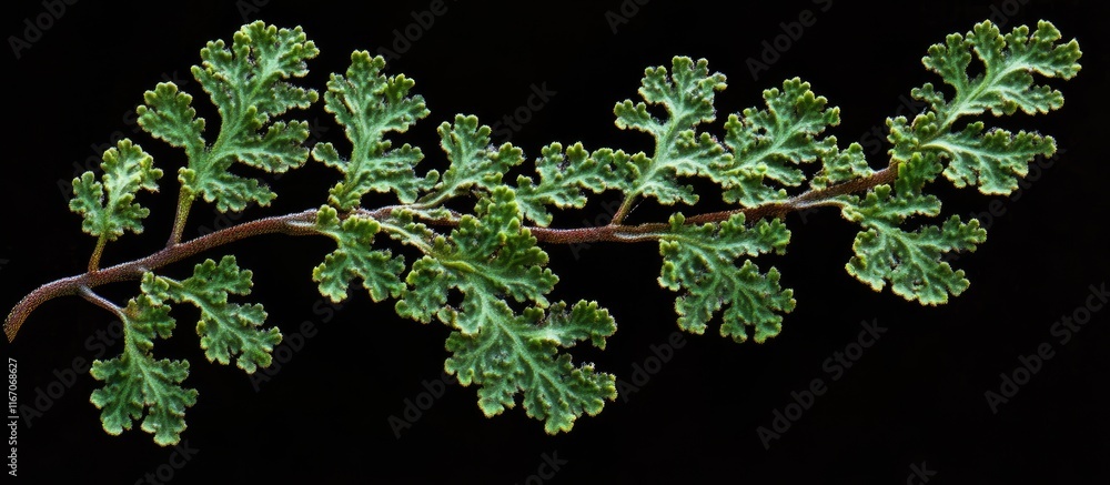 Poster intricate leaf patterns of thaumatophyllum bipinnatifidum showcasing lush greenery perfect for botan