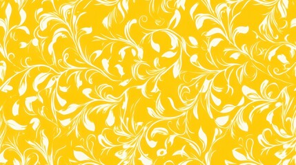 Joyful Yellow Floral Marbling Seamless Pattern Design