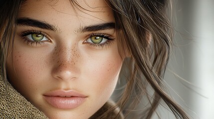 Emotional beauty portrait gentle morning light streaming peaceful expression natural glow soft focus Ultra-Realistic, Photo Realistic, highly detailed, 