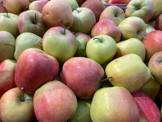 Apples in a crate at the store