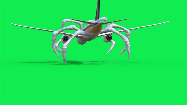 Green Screen Plane Eater Monster, Horror 3D Animations SCP Rendering CGI Cinematic 4K