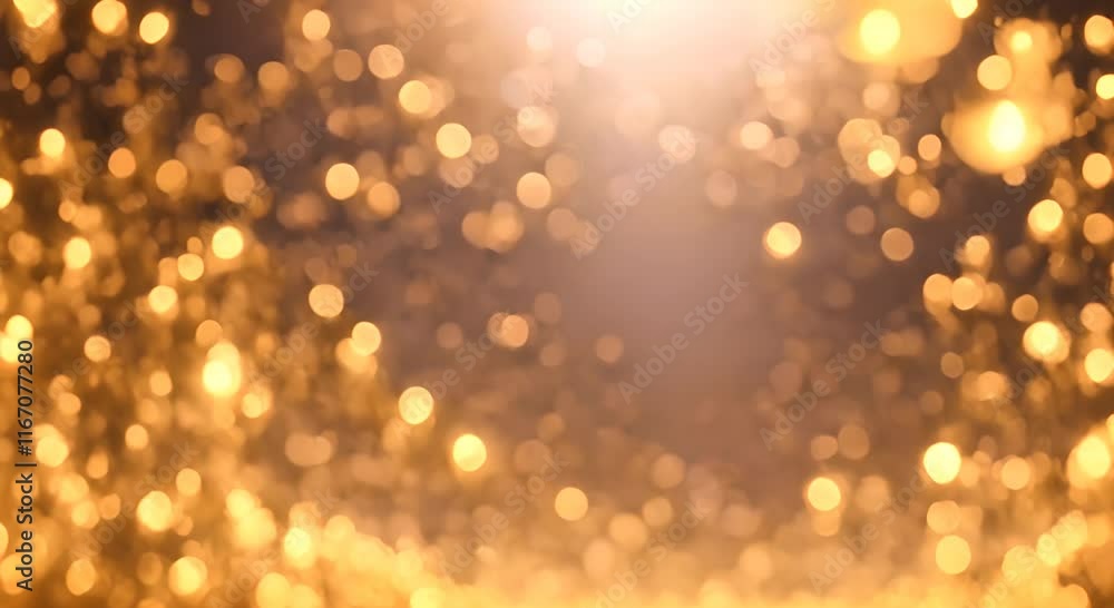 Poster gold glitter background with sparkle shine light confetti abstract motion background shining gold pa
