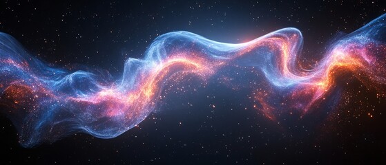 Cosmic Energy flowing across dark space, Generative AI