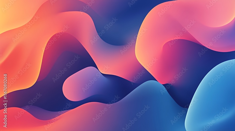 Poster abstract colorful waves flowing design