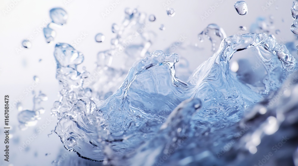 Poster dynamic water splash artistry a hyper realistic capture of fluid motion on a minimalist background
