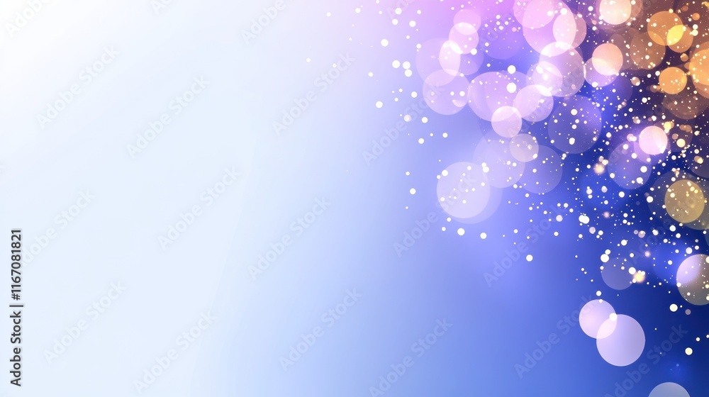 Poster soft gradient background with colorful bokeh lights.