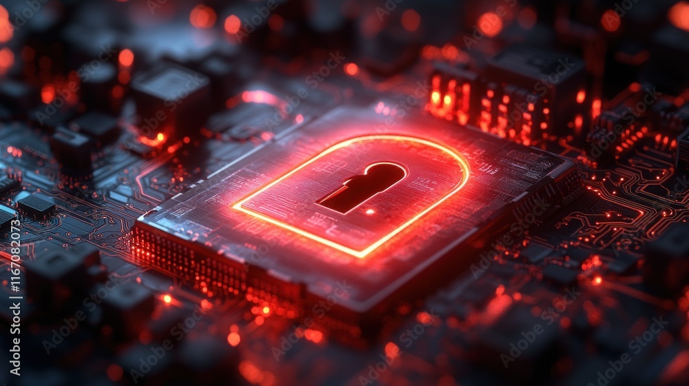 Poster Secure Digital Lock Visualization for Cybersecurity Protection and Data Privacy Importance