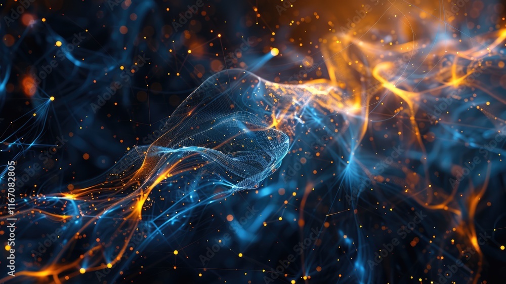 Poster explore this captivating futuristic abstract background featuring vibrant colors and dynamic pattern