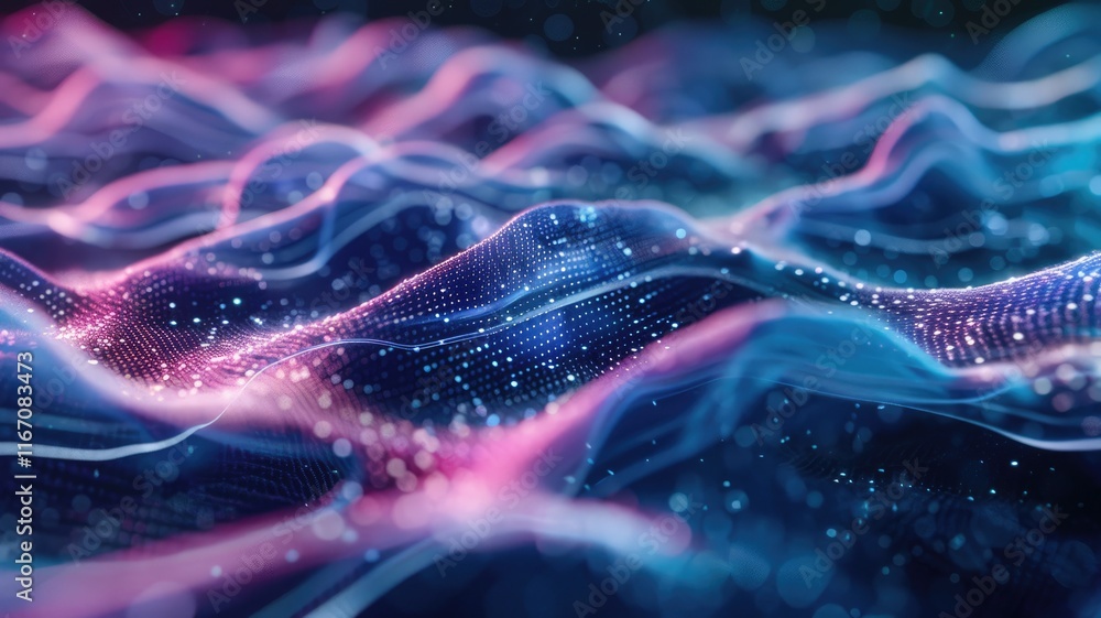 Aufkleber this colorful abstract digital art features waves of vibrant hues, creating a mesmerizing visual eff