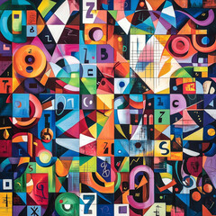 Colorful mathematical symbols