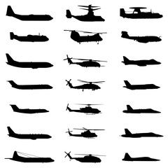 vector silhouette military aircraft
