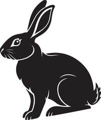 Obraz premium Black Rabbit Silhouette - Minimalist Animal Design