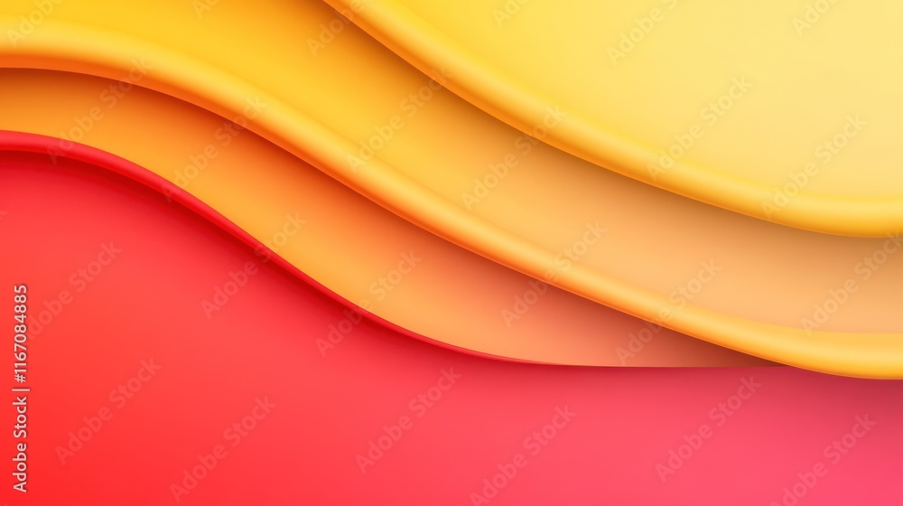 Poster abstract waves in warm colors creating a smooth gradient effect.