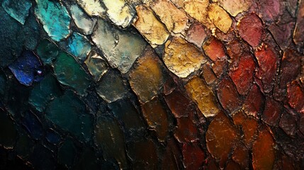 Abstract Metallic Texture Background - Dark, Gold, and Teal Hues