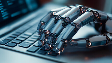 Obraz premium AI-assisted risk management tools that use machine learning algorithms to analyze and assess vulnerabilities, providing real-time security insights to mitigate risks.