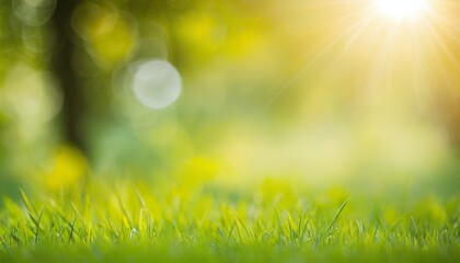 Fototapeta premium Sunny abstract green nature background and bokeh lights 6
