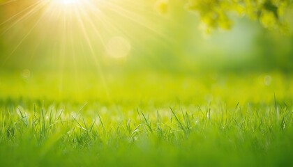 Obraz premium Sunny abstract green nature background and bokeh lights 3