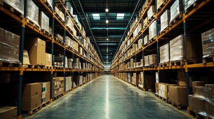 Fototapeta premium AI-based edge computing for improving warehouse automation, optimizing robotic picking and inventory management in real-time.