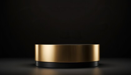 Black and gold luxury podium pedestal product display background 3d rendering S10