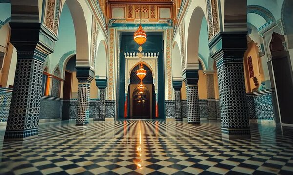 Decorative Islamic architecture with ornate tiles