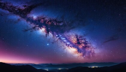 Fototapeta premium Photo backgrounds night sky with stars and clouds S7