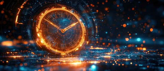 Digital Clock Time Management Business Planning Productivity Urgency Scheduling Strategy Efficiency