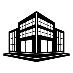 Corporate Office Black Silhouette Clean vector illustration isolated on a transparent background