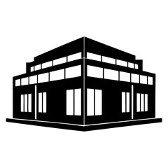 Corporate Office Black Silhouette Clean vector illustration isolated on a transparent background