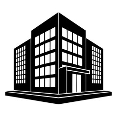 Corporate Office Black Silhouette Clean vector illustration isolated on a transparent background