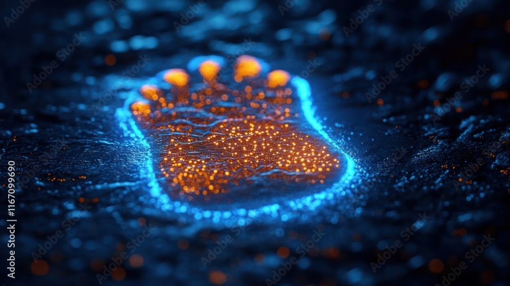 Poster cybersecurity protecting digital footprint in cyber space network with code and technology security 
