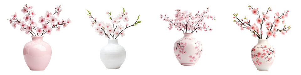 Elegant Blushing Blossoms Adorning Decorative Vases Showcase Floral Serenity