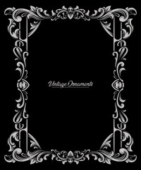 Silver colour engraved victorian ornament