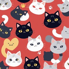 seamless pattern with cats